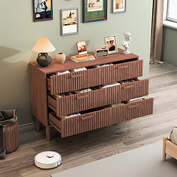Acheter Superaly - Commode à 6 tiroirs - Meuble de rangement à six tiroirs - Couleur noyer
