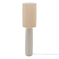 Atmosphera Lampadaire cylindrique en grès KENAN - Beige