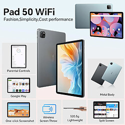 La tablette OSCAL Pad 50 WiFi, 64 Go de ROM, est disponible en gris anthracite et en bleu. pas cher