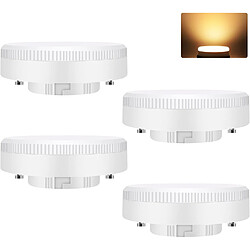 Nettlife Lot de 4 Ampoules LED GX53 Ultra Plat 5W (Eq 50W) 3000K Blanc Chaud 74x25mm