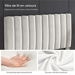 Avis Lit 160x200 cm havenlyhome, velours capitonné, tête de lit, sommier à lattes