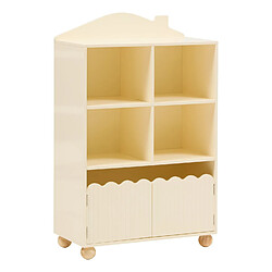 Atmosphera Bibliothèque enfant 2 portes et 4 niches BOULI - Beige