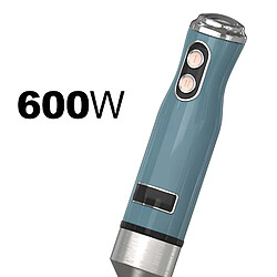 Avizar Mixeur Plongeant 600W 2 Vitesses avec Moteur à Bobinage Cuivre et Pied en Inox Bleu pas cher