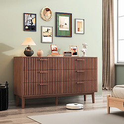 Avis Superaly - Commode à 6 tiroirs - Meuble de rangement à six tiroirs - Couleur noyer