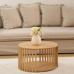 Five Simply Smart Table Basse Design Slat 60cm Beige pas cher
