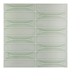 Atmosphera Lot de 2 Stickers Décoratif Caro 25x25cm Vert Clair