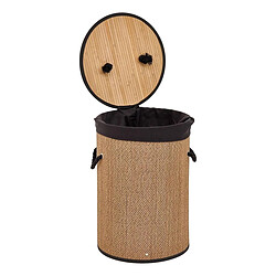 Five Simply Smart Panier à Linge en Bambou Stemy 48L Noir