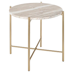 Atmosphera Table d'Appoint en Marbre Mesta 42cm Beige