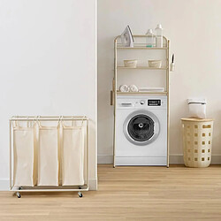 Five Simply Smart Panier à Linge 3 bacs Linea 79cm Beige