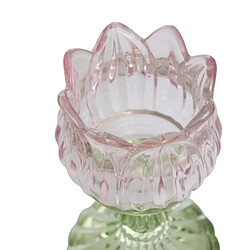 Atmosphera Lot de 2 Photophores Design Fleur de Rose 17cm Multicolore
