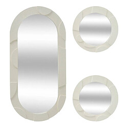 Atmosphera Lot de 3 Miroirs Muraux Anny 52cm Beige