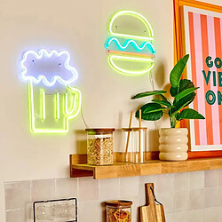 Atmosphera Néon LED Mural Burger 30cm Multicolore pas cher