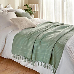 Avis Atmosphera Jeté de Lit Anjali 230x250cm Vert Céladon
