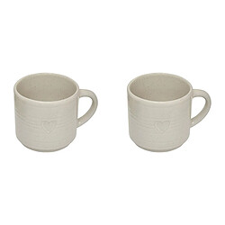 Secret De Gourmet Lot de 2 Mugs en Céramique Adèle 42cl Blanc