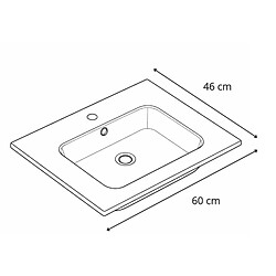 OTITEC Vasque à encastrer rectangulaire - 60 x 46 cm - Blanc brillant - AUREA pas cher