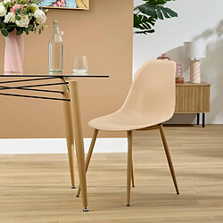 Atmosphera Table à Manger en Verre Jindo 140cm Transparent pas cher