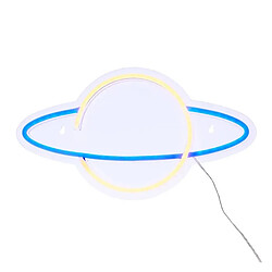 Atmosphera Néon LED Mural Planet 36cm Bleu