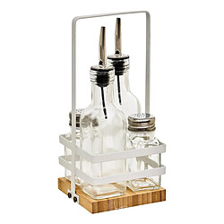 Five Simply Smart Set Bouteilles Huile/Vinaigre & Pots Sel/Poivre Balm 23cm Transparent