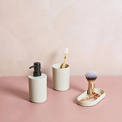 Five Simply Smart Lot de 3 Accessoires de Salle de Bain Mily 17cm Beige pas cher