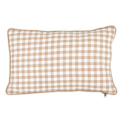 Atmosphera Coussin Déco Imprimé Vichy Groove 30x50cm Beige