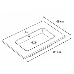 OTITEC Vasque à encastrer rectangulaire - 80 x 46 cm - Blanc brillant - AUREA pas cher