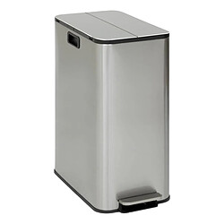Five Simply Smart Poubelle de Cuisine 2 Bacs Delta 56L Argent