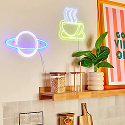 Atmosphera Néon LED Mural Café 27cm Jaune pas cher