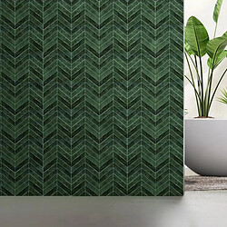 Atmosphera Lot de 2 Stickers Décoratifs Chevrons Caro 30x30cm Vert Foncé