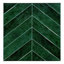 Atmosphera Lot de 2 Stickers Décoratifs Chevrons Caro 30x30cm Vert Foncé
