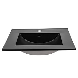 OTITEC Vasque à encastrer rectangulaire - 80 x 46 cm - Noir brillant - SKAY