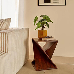 Atmosphera Table d'Appoint Totem Rikaya 45cm Marron