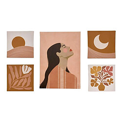 Atmosphera Lot de 5 Toiles Imprimées Cynthia 30x42cm Multicolore