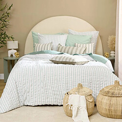 Atmosphera Parure de Lit 3 Pièces Stripes 240x220cm Vert Céladon