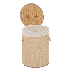 Five Simply Smart Panier à Linge en Bambou Stemy 48L Beige