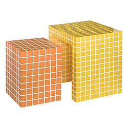 Atmosphera Lot de 2 Tables d'Appoint Betsy 45cm Jaune & Orange