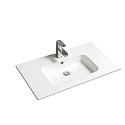 OTITEC Vasque à encastrer rectangulaire - 80 x 46 cm - Blanc brillant - AUREA