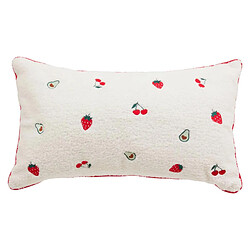 Atmosphera Coussin Enfant Bouclette Fruity 30x50cm Blanc