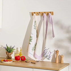Atmosphera Lot de 3 Torchons Garrigue 45x70cm Blanc pas cher