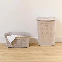 Avis Five Simply Smart Panier à Linge Design Leaf 58L Beige