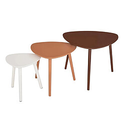 Atmosphera Lot de 3 Tables à Café Gigognes Mileo 60cm Brun
