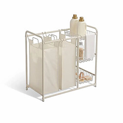 Five Simply Smart Panier à linge 2 bacs Linea 78cm Beige
