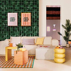 Atmosphera Lot de 2 Stickers Décoratifs Caro 25x25cm Vert