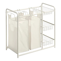 Five Simply Smart Panier à linge 2 bacs Linea 78cm Beige
