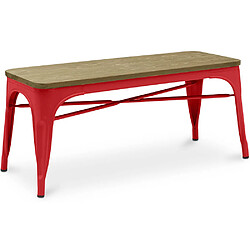 ICONIK INTERIOR Banc - Design Industriel - Bois et Métal - Stylix Rouge