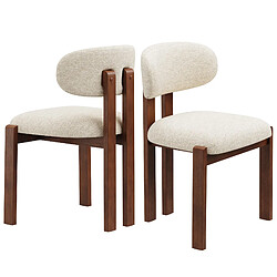 Smartue Lot de 2 chaises de salle à manger beige