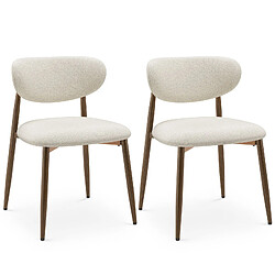 Smartue Lot de 2 chaises de salle à manger beige