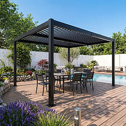 Concept Usine Pergola bioclimatique structure aluminium lames orientables 4x3m CORFU pas cher
