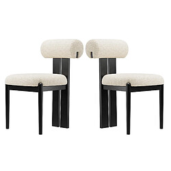 Smartue Lot de 2 chaises de salle à manger Beige