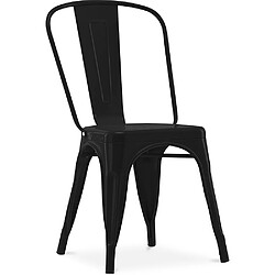 ICONIK INTERIOR Chaise de salle à manger - Design industriel - Acier - Nouvelle édition - Stylix Noir