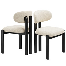 Smartue Lot de 2 chaises de salle à manger beige